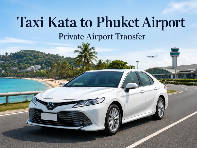 Fixed taxi price from Kata Beach to Phuket airport by vehicle type