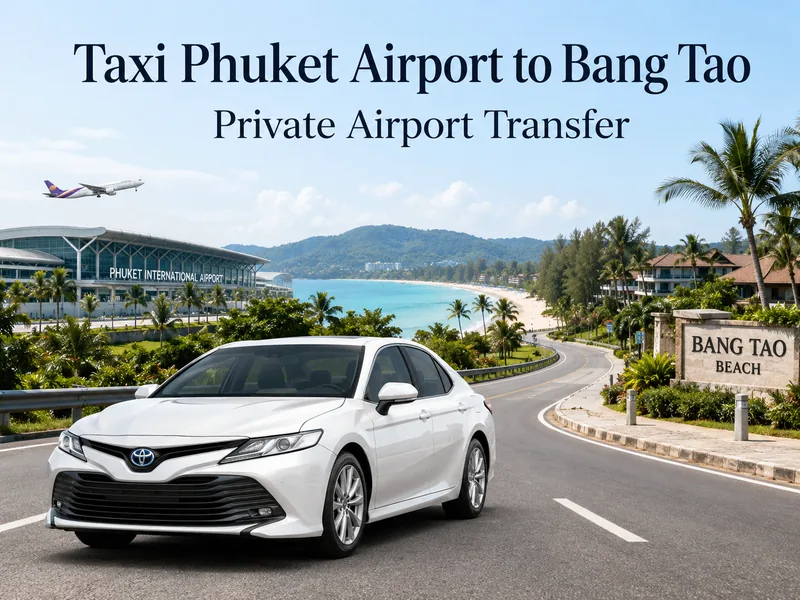 Ways to travel from Phuket airport to Bang Tao: private car, bus, taxi, ride-hailing app and rental car