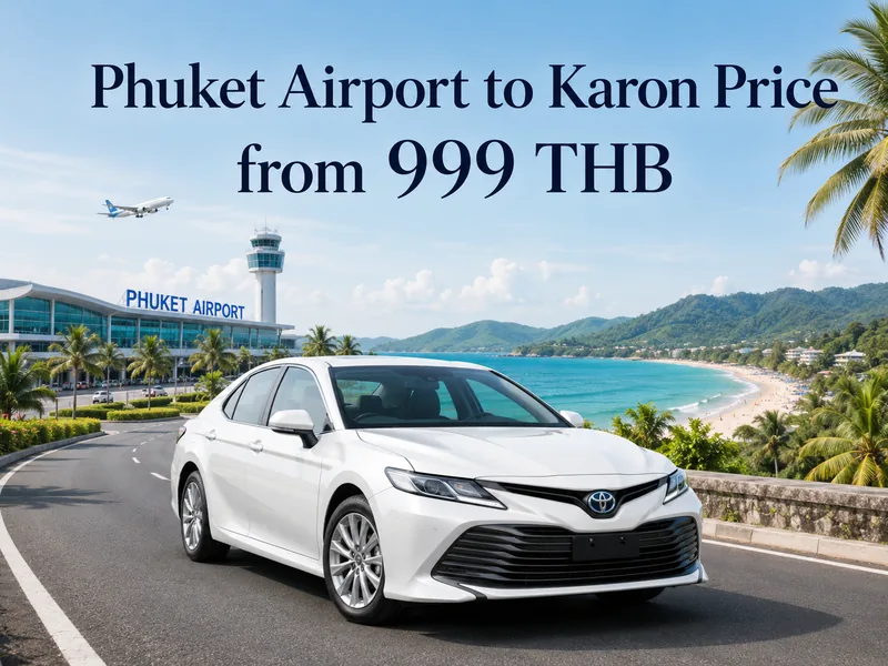 Ways to travel from Phuket airport to Karon Beach: private transfer, bus, taxi, app and rental car
