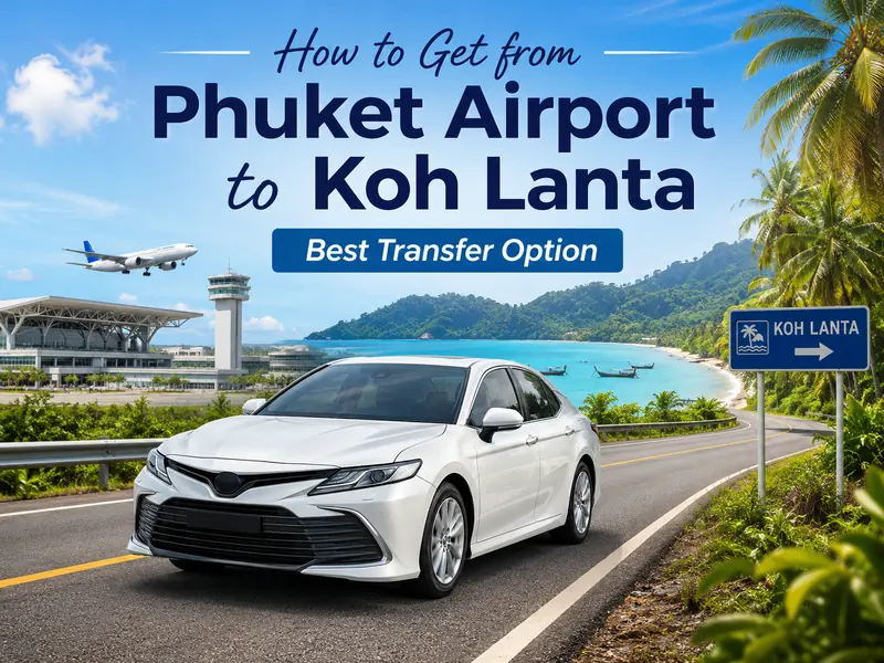 Ways to travel from Phuket airport to Koh Lanta: private transfer, minivan, boat, taxi and rental car